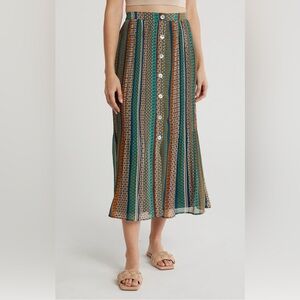 DR2 by Daniel Rainn Button Front Geometric Pattern Skirt Size Small